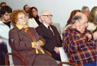 Scouts meeting, Cecílie Urbancová sitting on the left, Miroslav Klimeš on the right, 1996