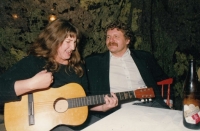 Dagmar Vokatá and Petr Dušejovský having dun together  in the early 90s