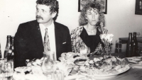 Petr Dušejovský with his wife Ivana during the 80s