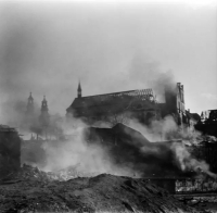 Emmaus Monastery after the bombing of Prague on 14 February 1945