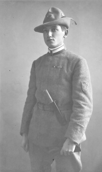 Father Emil Dukát as a legionary, 1918