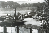 Soviet tanks in front of the barracks in Rakovník, 22 August 1968