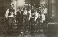 Sokol meeting in Prague. Second left Antonín Zemek, third left his brother Josef Zemek, fourth left Jan Kužela, 1929
