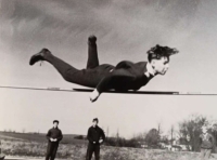 Jiří Motáň as regional record holder in high jump, 1958