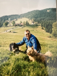 Milan Kohút with his dogs