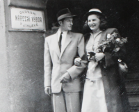 Miloš Willig and Kamila Nová, wedding in Jihlava in 1947