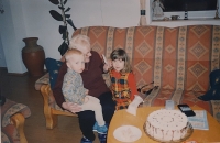 Jindřiška Fialová with her grandchildren