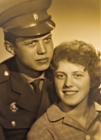 Václav Kášek with his sister