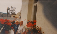 Jindřiška Fialová with her husband on a balcony