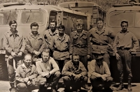 Václav Kášek as a soldier with his colleagues and co-workers