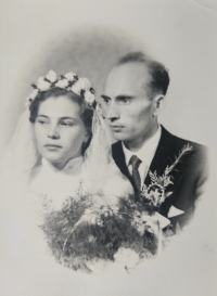 Wedding photo of Vladimír and Frída Ficek 1956