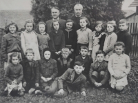 Class photos of the municipal school in Chyška, 1950s