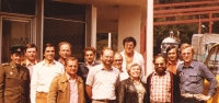 Pavel Dukát (third from left) during cable laying in Rozvadov - Waidhaus, 1982