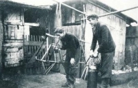 With friends in the yard 1940
