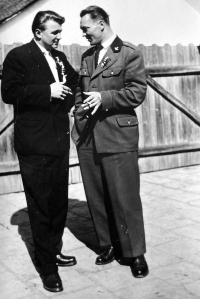 Miloslav Komárek (left) during his wedding, March 18, 1961