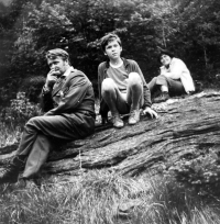 With son Miloslav and wife Eva