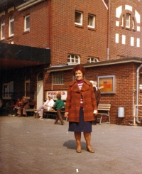 Anna Macečková on a visit to Wangerooge Island in Germany. In 1938, she was on the island as an evacuee from Hlučín during the Czechoslovak mobilization