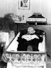 Anna Macečková's father on the day of his funeral in 1961