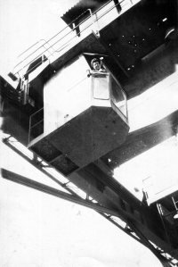 Anna Macečková's sister Luci on a crane at Klement Gottwald's Vítkovice Ironworks in Ostrava