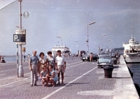 Anna Macečková (second left) on holiday in Split, Yugoslavia