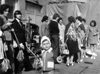 Anna Macečková (third from the right) during May Day celebrations