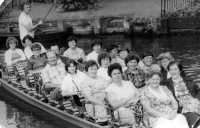 Anna Macečková (front right) on a trip to East Germany