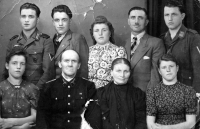Anna Macečková (left) with her parents, sisters and brothers during the war