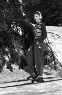 Anna Marková in Jeseníky, mid 1950s
