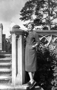 Anna Marková in Lednice, late 1950s