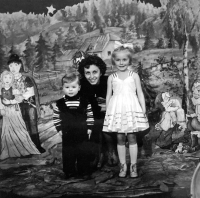 Anna Marková in the middle in a photo she called an event for children, early 1960s