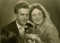 Newlyweds Václav Juda and Anna Judová, 1961