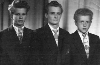 Erhard Pluške (centre) with brothers Josef and Horst, early 1950s