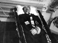 Brother-in-law Karel Václavík in a coffin with holy pictures