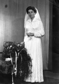 Wife Marta on the wedding day, 1957