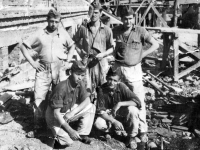 Erhard Pluške (bottom right) during his military service, 1952-1954