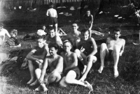 Erhard Pluške (second right) during his military service, 1952-1954