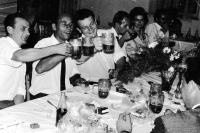 Erhard Pluške (left) at his nephew's wedding