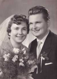 Wedding photo of Jaroslava and Pavel Kovařík, 1961