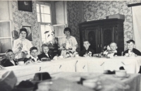 Son Lothar at the festive lunch after Holy Communion (third boy from the left), circa 1960, Jiřetín pod Jedlovou
