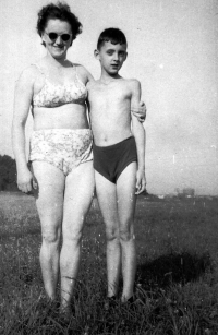 With mother, Ostrava, circa 1960