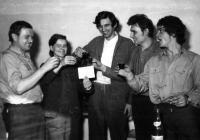 Jiří Tieftrunk (centre) with co-workers at the Havířov train station