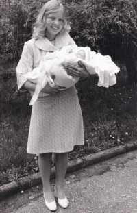 Jiří Tieftrunk's wife Alice during son Petr's christening