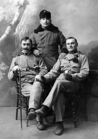 Witness's grandfather Václav Timzak, an officer of the Austro-Hungarian army (far right), 1914
