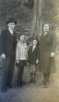 With parents and brother in Slovakia, 1934