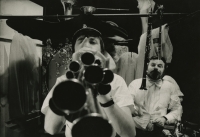 Jiří Vyšohlíd (left) in the production Jak se na co hraje (directed by Josef Krofta), 1975, Hradec Králové