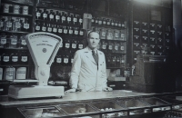 Father Jiří in his chemist´s shop
