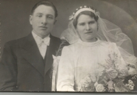 Wedding photo of Stanislav Nesvadba's parents, 29 December 1937