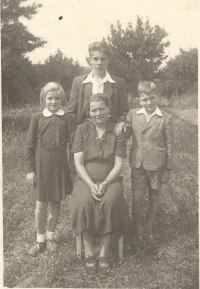 Family photo for father sent to Jáchymov, 1952/1953
