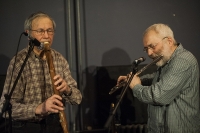 Performance of Ventil duo, Jiří Vyšohlíd (left), Martin Brunner (right), 2018, Hradec Králové