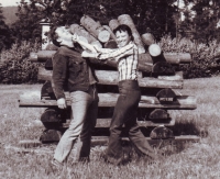Vladimír Václavek during a leave from the military service with a friend